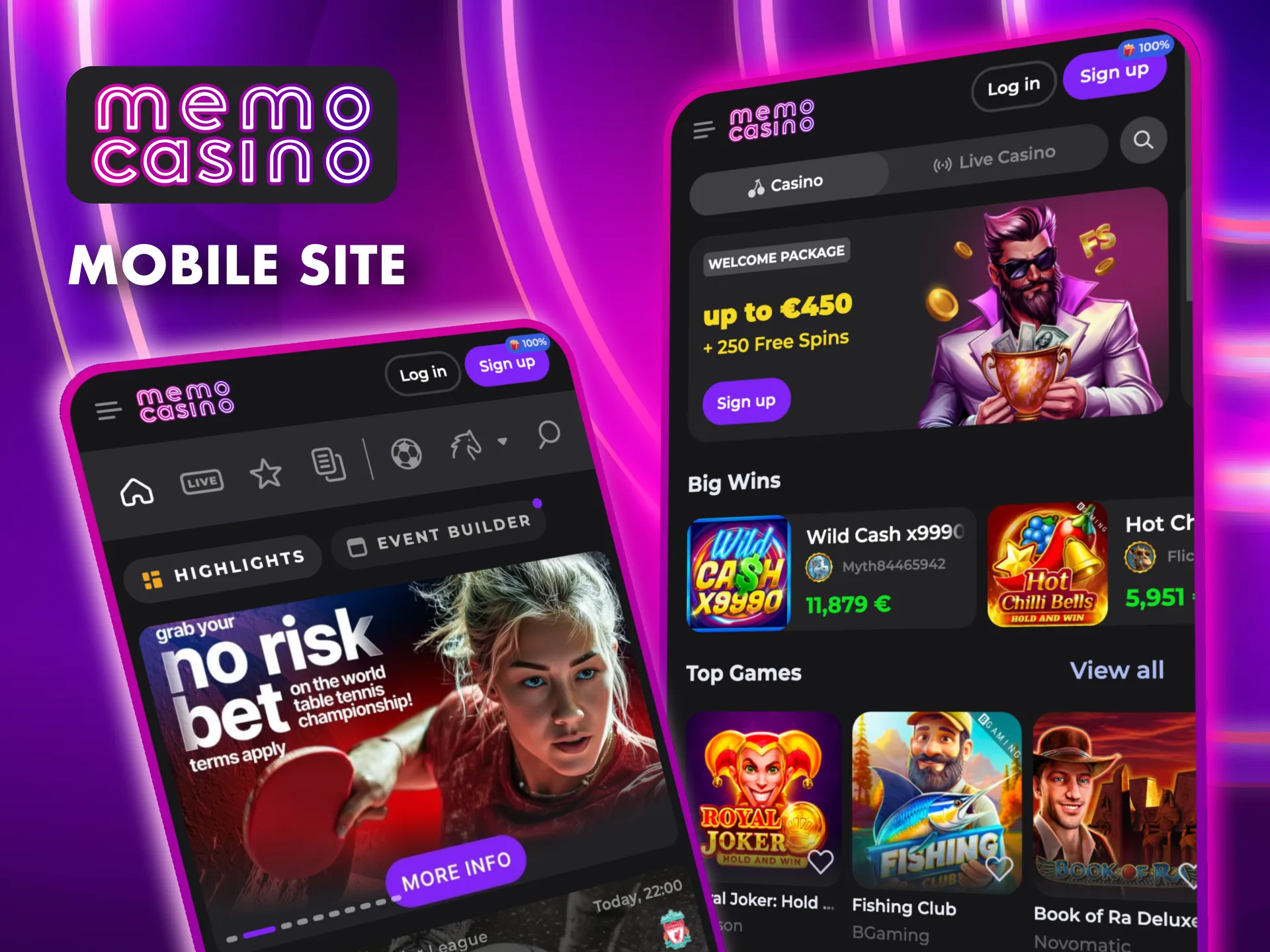 Play seamlessly on Memo Casino’s mobile site without storage concerns.
